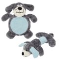 Petpurifiers Cozy Play Plush Chew Dog Toy; Grey & Blue - Set of 2; One Size PE678254